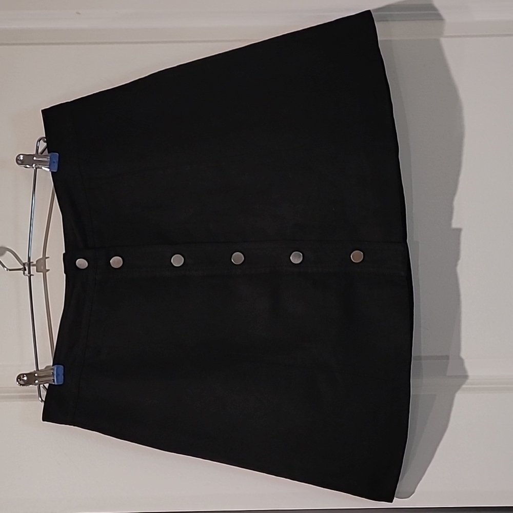 dark academia button up black flare skirt divided size 8